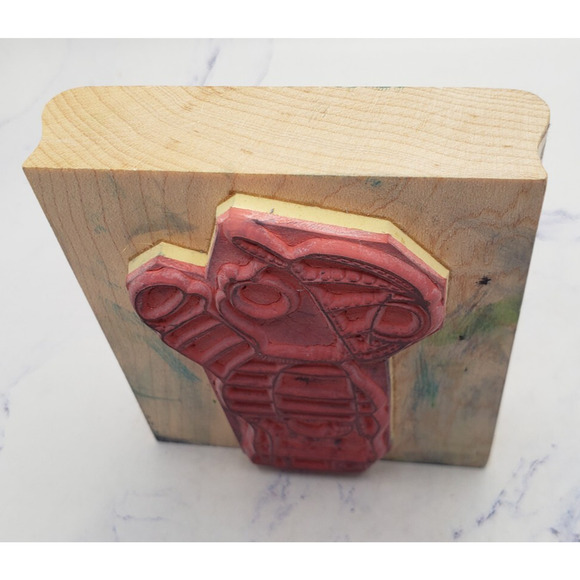 Baseball Cap Little Boy Benny Bear D.O.T.S. Wood Mounted Rubber Stamp - Picture 4 of 7